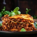 Traditional Lasagna With Rich Bolognese Sauce.